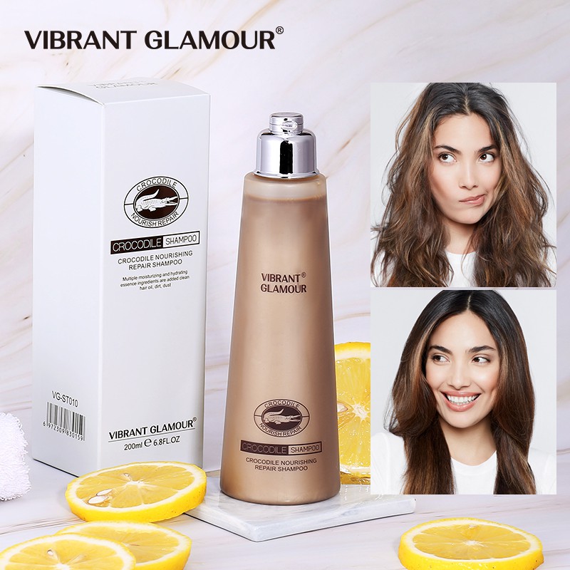 Dầu Gội Đầu Dưỡng Tóc VIBRANT GLAMOUR Crocodile Phục Hồi Tóc Hư Tổn Giúp Mềm Mượt Giảm Rụng Tóc 200ml