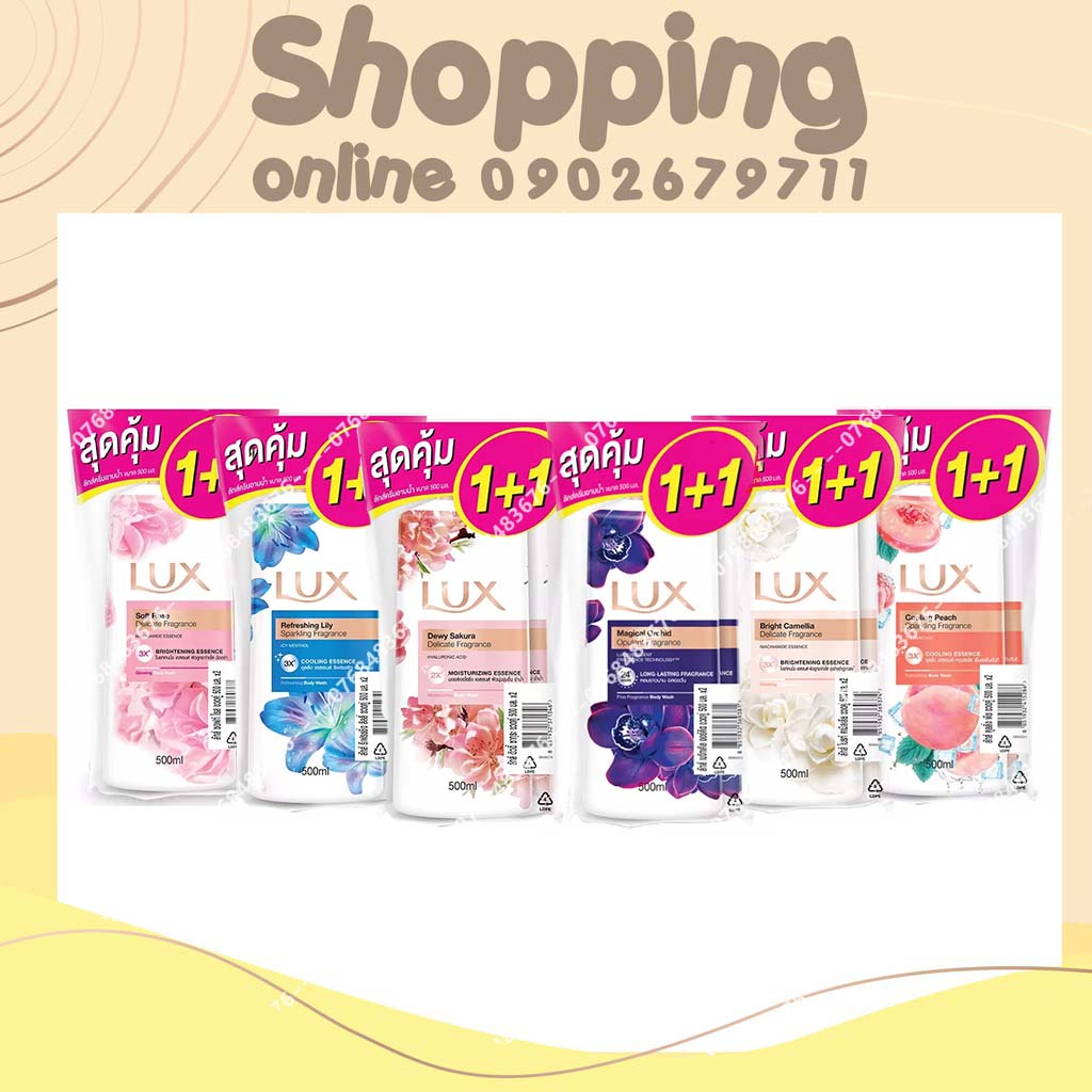 BỘ 2 CHAI Sữa Tắm Lux Kèm Chai Refill Thái Lan