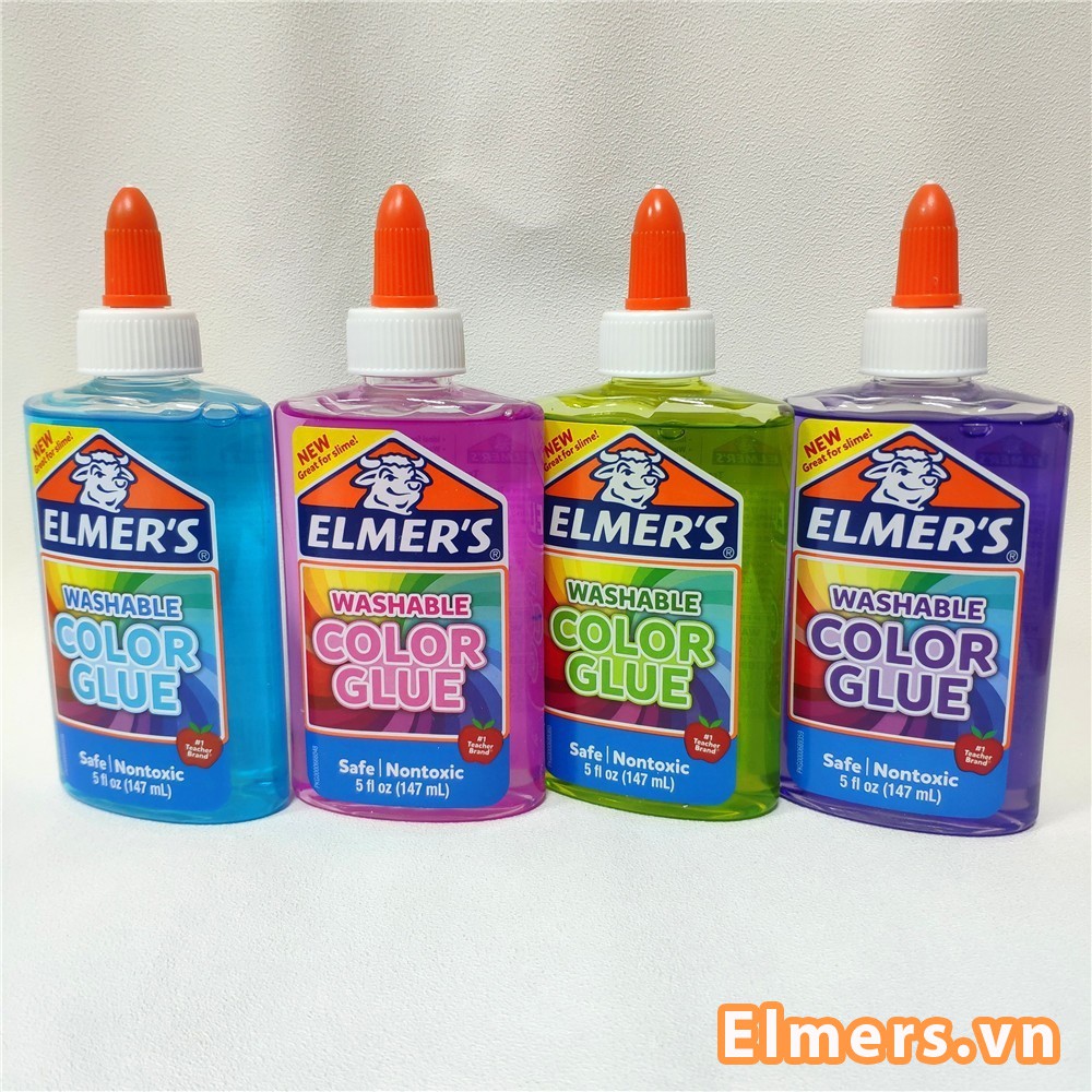 Bộ sản phẩm mini làm slime Elmer’s Washable Color Glue Slime Kit – Purple