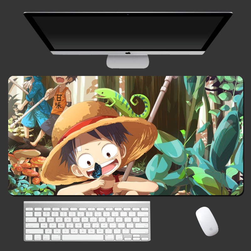 ☾❄☬☽One Piece Anime mouse pad extra large thickened Luffy Zoro Boa Hancock ace computer keyboard large table mat customi