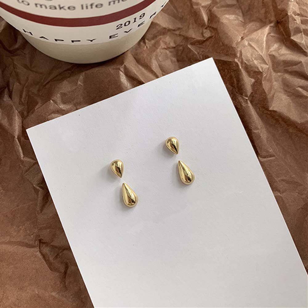 Bông tai hình giọt nước bằng hợp kim 925 hai chiều thời trang phong cách Hàn Quốc dành cho nữ