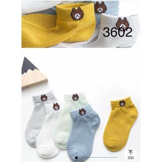 Sét 5 Đôi Tất Lưới Thêu Hình Gấu Cho Bé