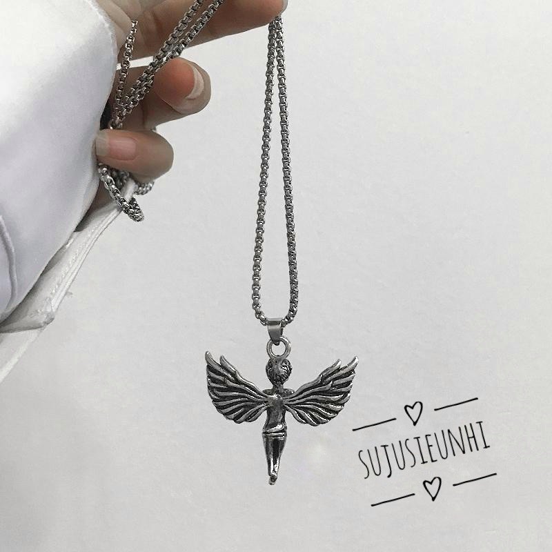 Vòng cổ unisex Angel necklace mặt thiên thần giang cánh