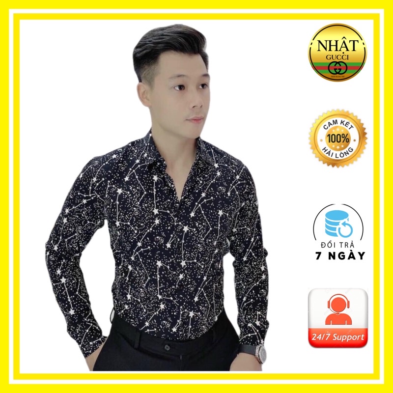 Áo sơ mi nam 4 mẫu hoa văn đẹp cao cấp