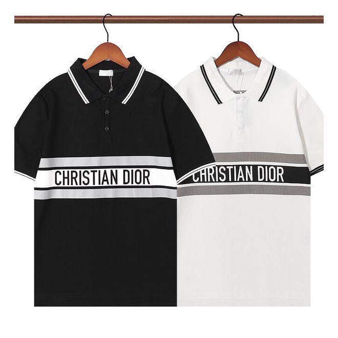 Áo Polo Tay Ngắn Chất Liệu Cotton Thêu Chữ Thời Trang Cho Nam Nữ