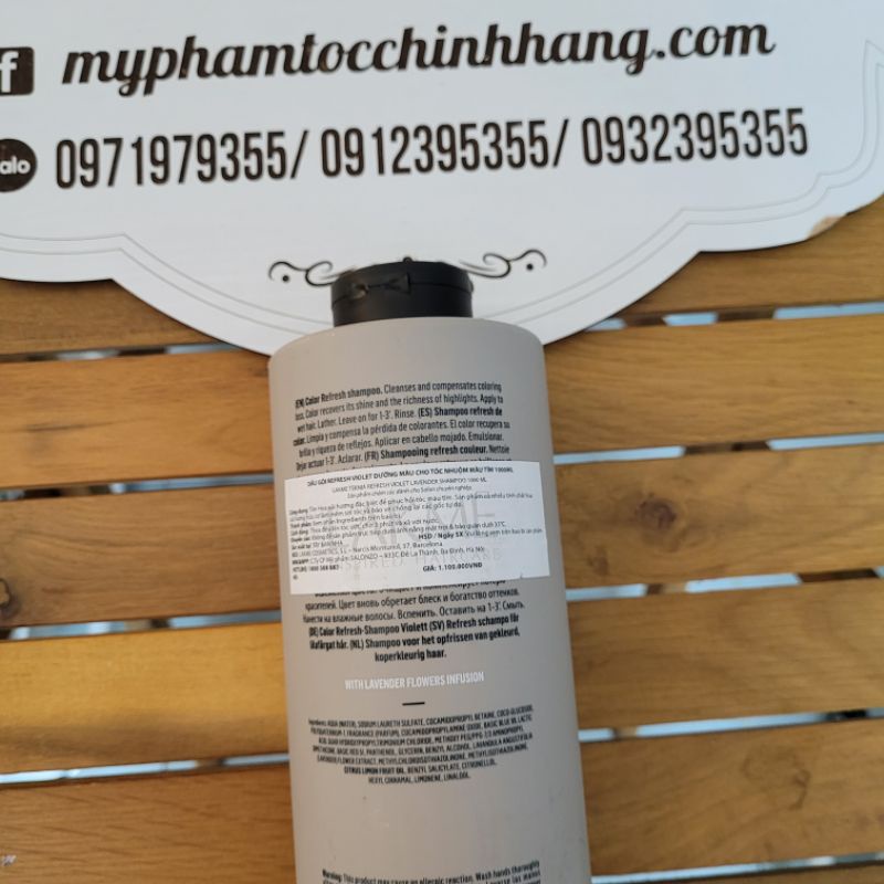 DẦU GỘI VÀ MẶT NẠ BỔ SUNG HẠT MÀU TÍM LAKME TEKNIA VIOLET LAVENDER 1000ML