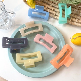 Kẹp tóc vuông lớn acrylic màu pastel ngọt ngào