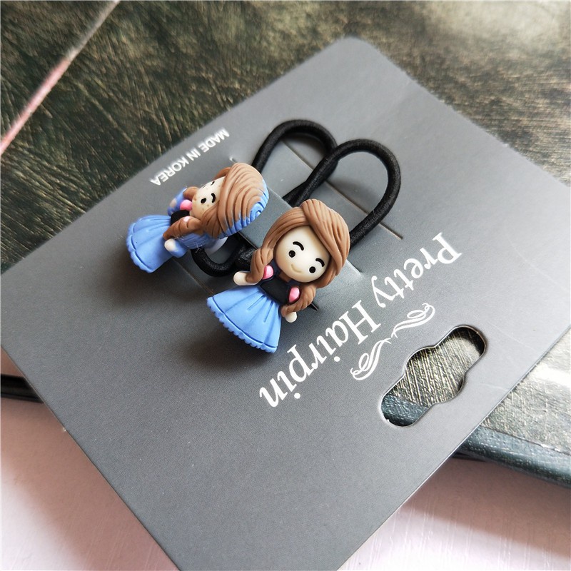 Set 2 dây buộc tóc co giãn dễ thương cho bé gái