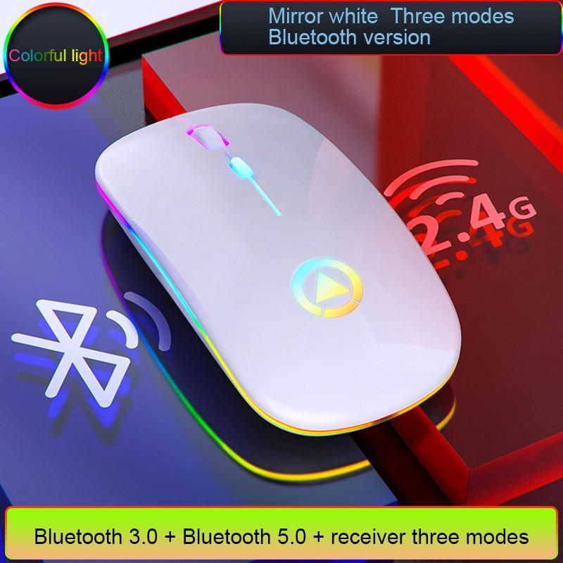 Chuột Bluetooth Không Dây Có Đèn Led Nhiều Màu Sắc Sạc Lại Được Nhỏ Gọn Dành Cho Laptop