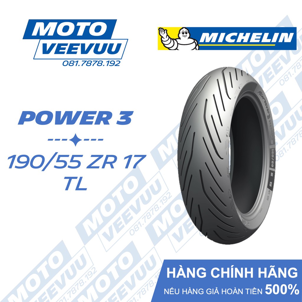 Lốp Michelin 190/55 ZR 17 75W TL Pilot Power 3 (190/55-17)