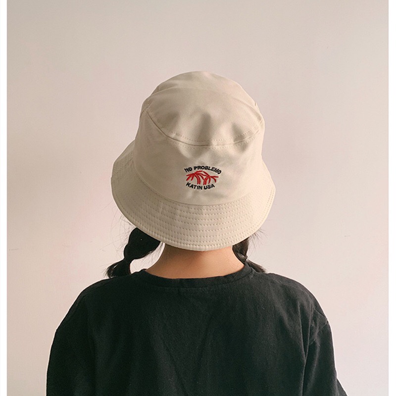 Mũ nón bucket thêu hàng Quảng Châu rộng vành chất kaki cotton nam nữ trẻ trung - Mã BUDUA