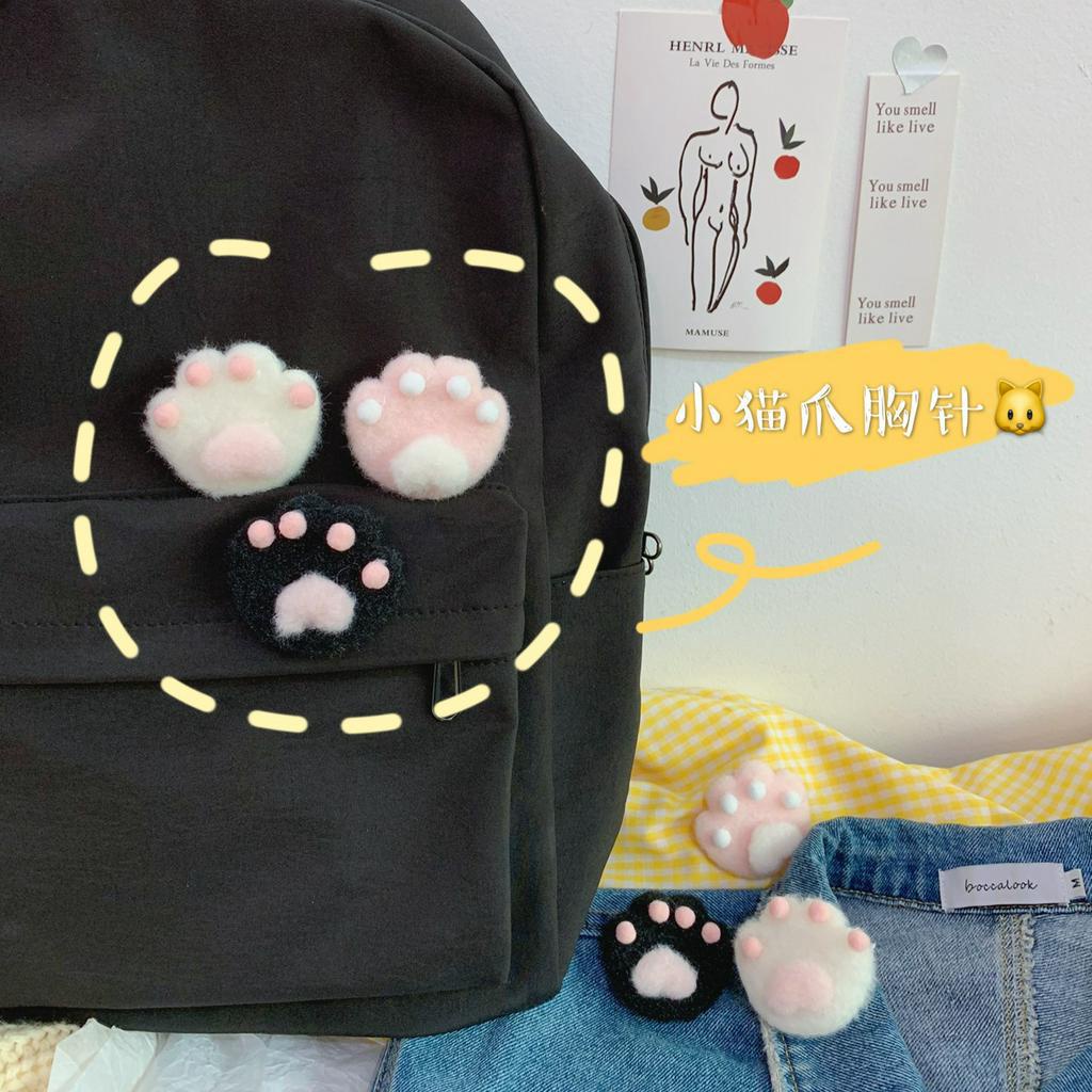 Huy Hiệu Cài Áo Hình Bàn Chân Mèo Mềm Mại Phong Cách Nhật Bản