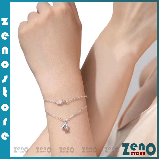 Vòng tay Titan ZenO (full box), LT07 Lắc tay nữ máy bay giấy cá tính mẫu Hàn Quốc