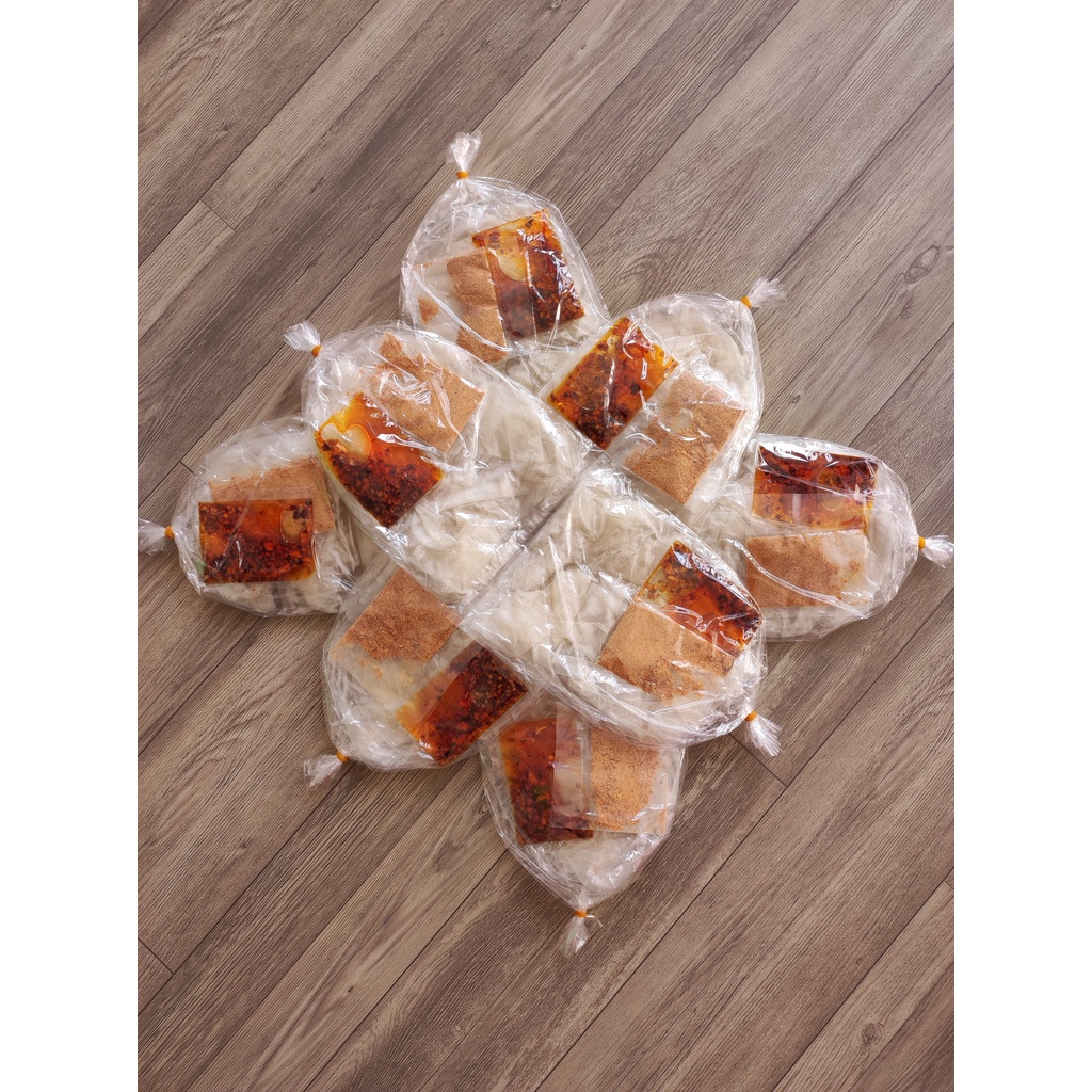 [8 PSMN sa tế] | Combo 8 bịch bánh tráng phơi sương muối nhuyễn sa tế - Bịch lớn 135g | Chợ Cô Thu