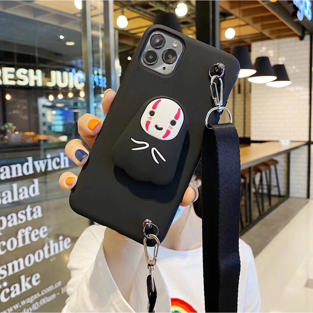Ốp Điện Thoại Có Giá Đỡ Hình Vô Diện + Dây Đeo Cho iPhone14 13 12 11 XSMAX XR X / XS 7 / 8PLUS i6s 6sp SE2020
