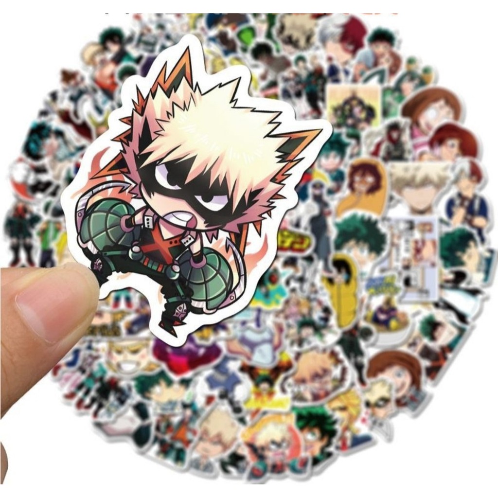 Sticker My Hero Academia - Miếng dán decal Học viện siêu anh hùng chống nước hình dán Midoriya Bakugou STK03