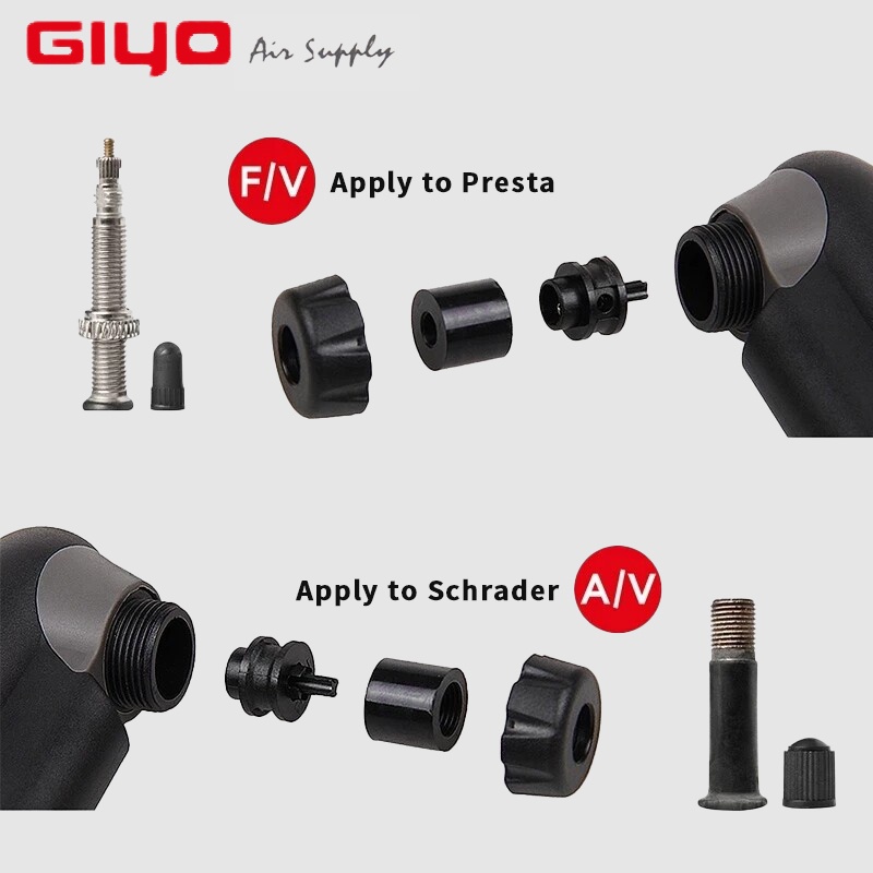 Ống Bơm Xe Đạp Leo Núi GIYO Mini Kèm Đồng Hồ Đo Áp Suất Tiện Dụng