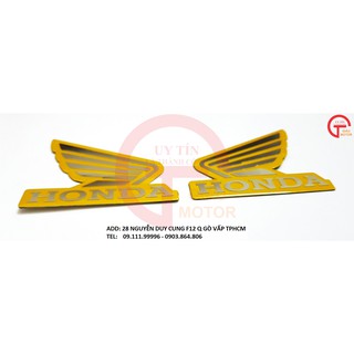 CẶP TEM NHÔM CÁNH CHIM HONDA MÀU VÀNG DÁN TRANG TRÍ