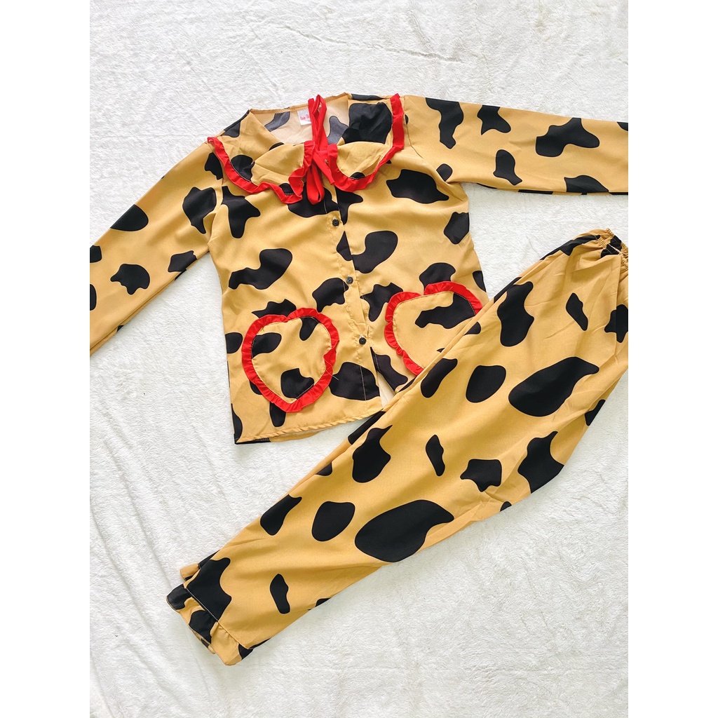 ĐỒ BỘ BÒ SỮA TAY DÀI CỘT NƠ &lt;FREESIZE&gt; VẢI COTTON MÁT, VẢI ĐẸP