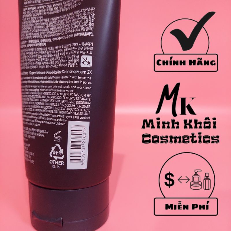 Sữa Rửa Mặt Innisfree Tro Núi Lửa Super Volcanic Pore Micellar Cleansing Foam 2X (Chính Hãng) | BigBuy360 - bigbuy360.vn