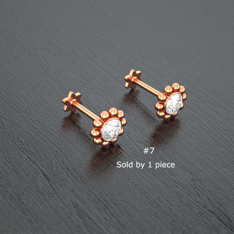 Khuyên Xỏ Bằng Thép Không Gỉ Đính Đá Cá Tính