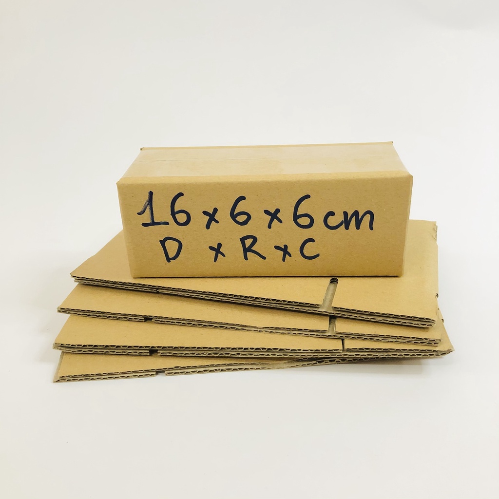 Hộp carton đóng hàng 16x6x6cm hộp giấy gói hàng nhỏ