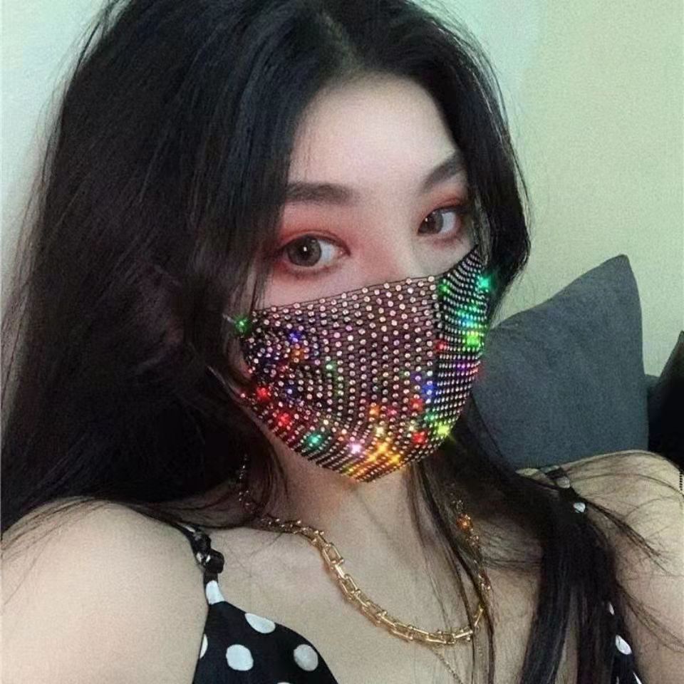 Mặt Nạ Đính Đá Lấp Lánh Co Giãn Thời Trang Quyến Rũ Cho Nữ
