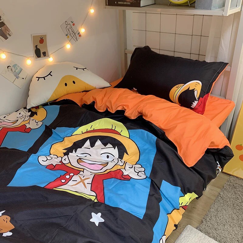 Bộ chăn ga gối Vua hải tặc Luffy - One Piece - 100% Cotton Poly cao cấp - Hàng xuất khẩu