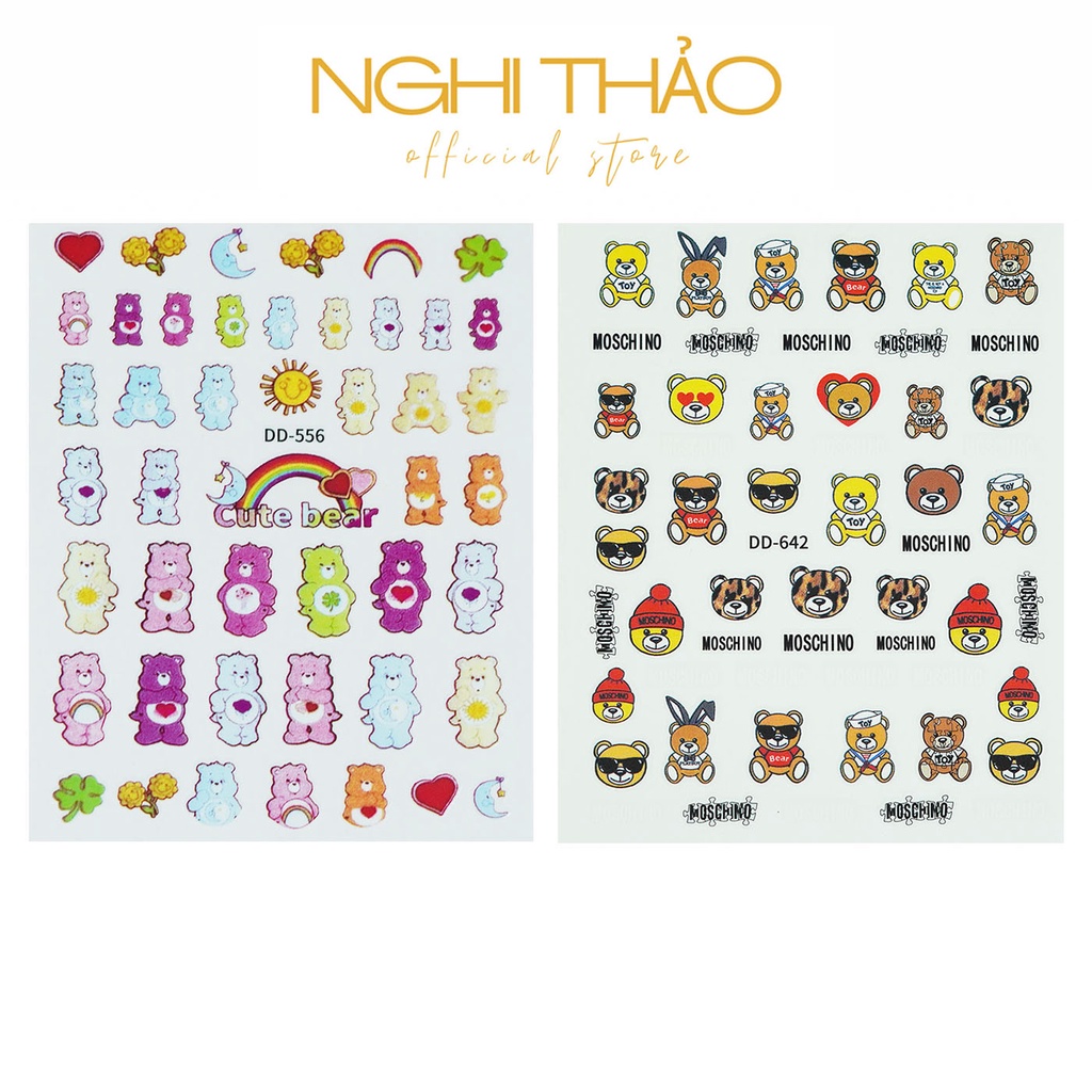 Sticker nail động vật NGHI THẢO trang trí móng