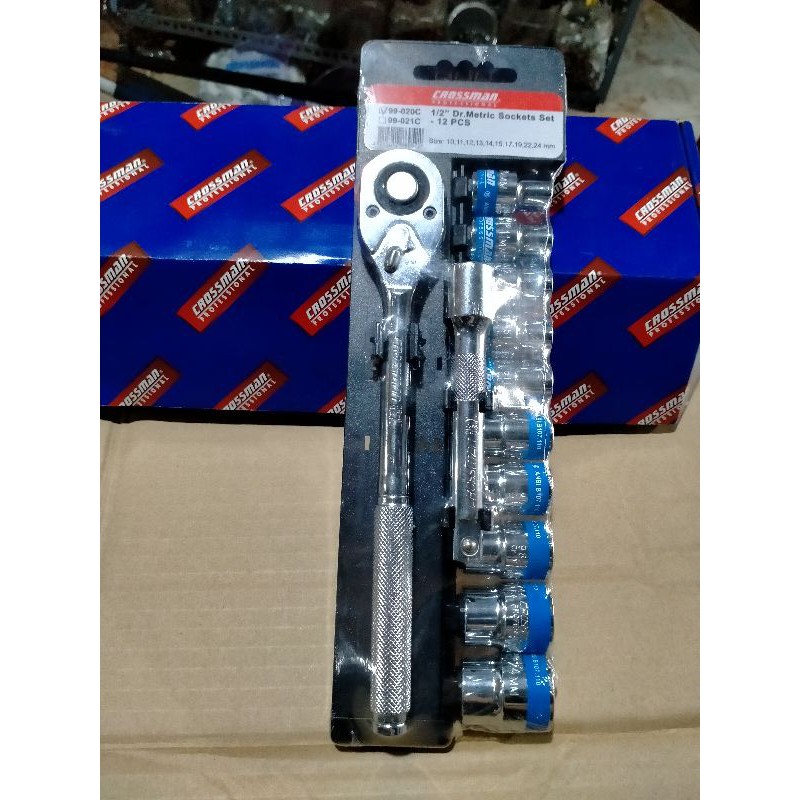 Bộ Khẩu Sửa Chữa Xe Máy 12 chi tiết thép CR-V Crossman-U.S.A