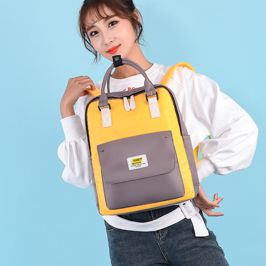 Balo nữ NASI B1021 - balo nữ đi học vải dù chống thấm đựng vừa A4, mẫu đẹp phong cách Hàn Quốc