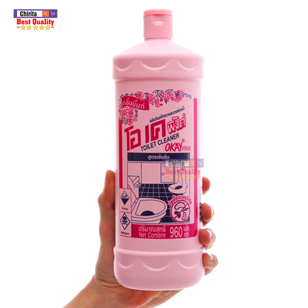 Nước Rửa Nhà Vệ Sinh Thái Lan OKAY PINK - Nước Tẩy Rửa Gạch Men, Đường Gioăng Gạch,.. - Diệt Khuẩn Siêu Trắng Sáng