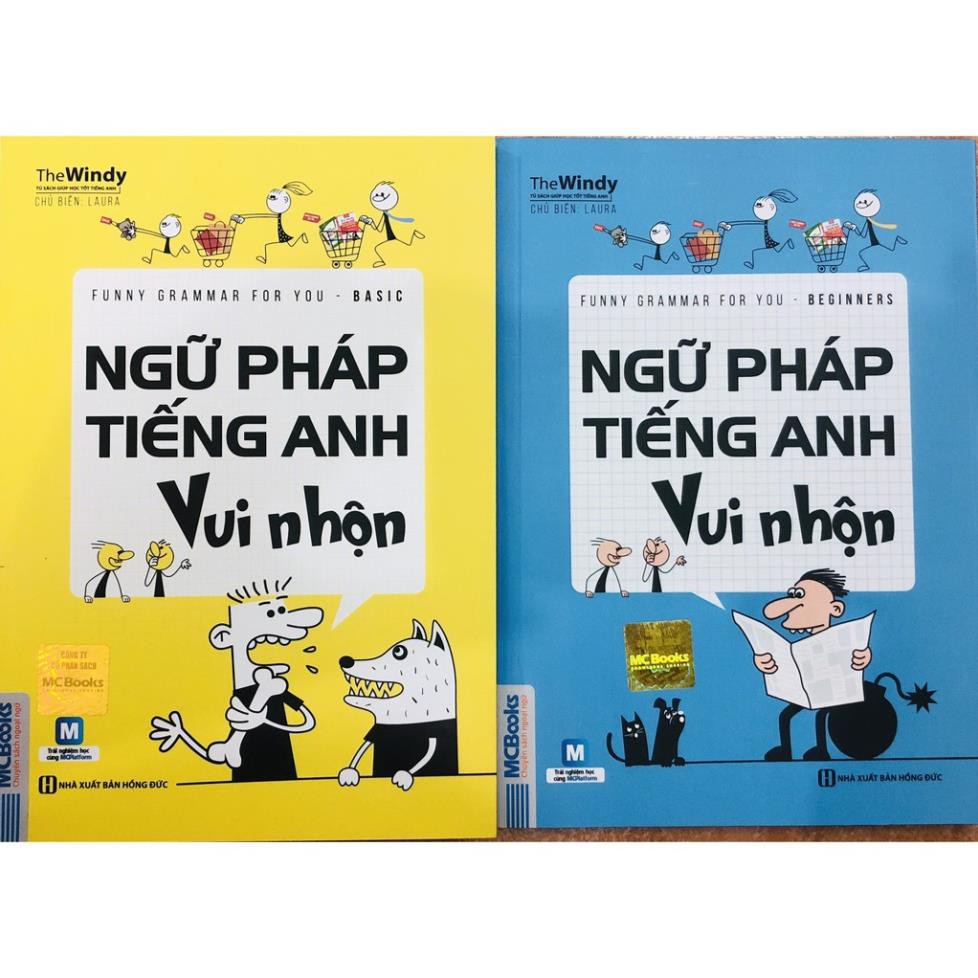 Sách -  Combo Ngữ pháp tiếng Anh vui nhộn – Funny Grammar For You: Basic + Beginners