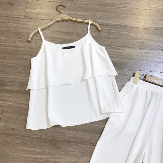 Set áo dây 2 tầng quần suông