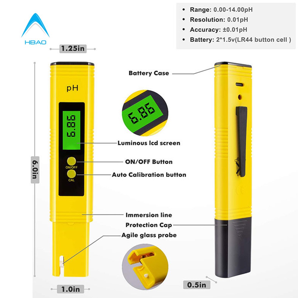 Bút đo độ PH, máy đo PH, dụng cụ đo PH có  Đèn LED