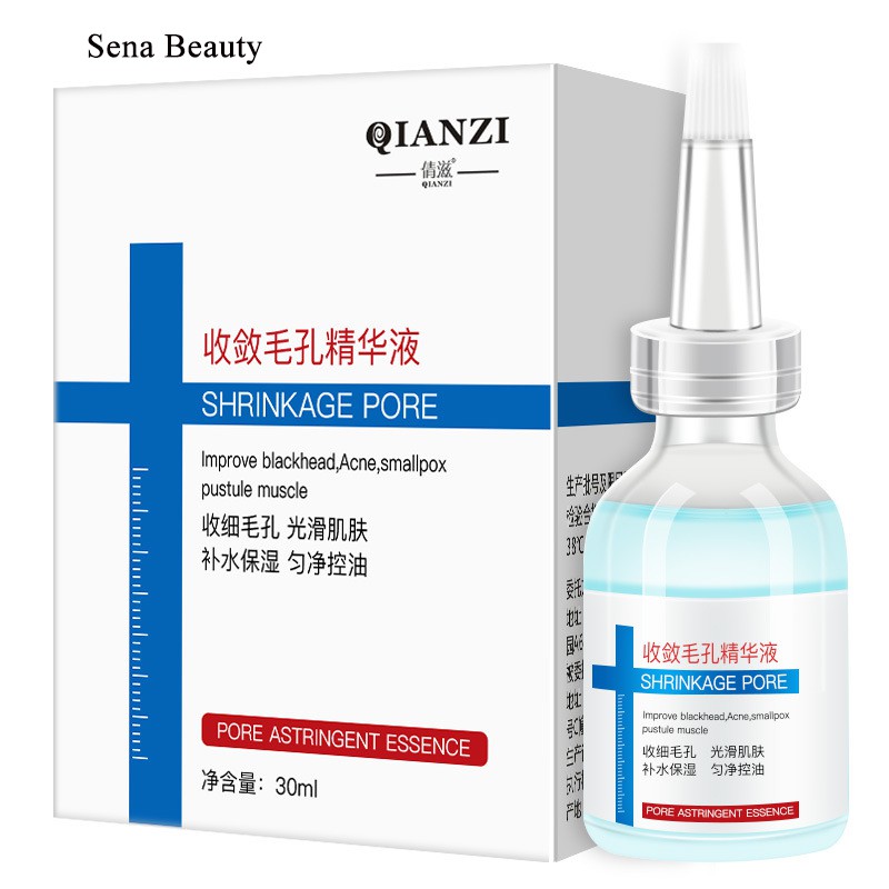 Serum dưỡng da se khít lỗ chân lông giảm mụn đầu đen Shrinkage Pore Qianzi Sena Beauty