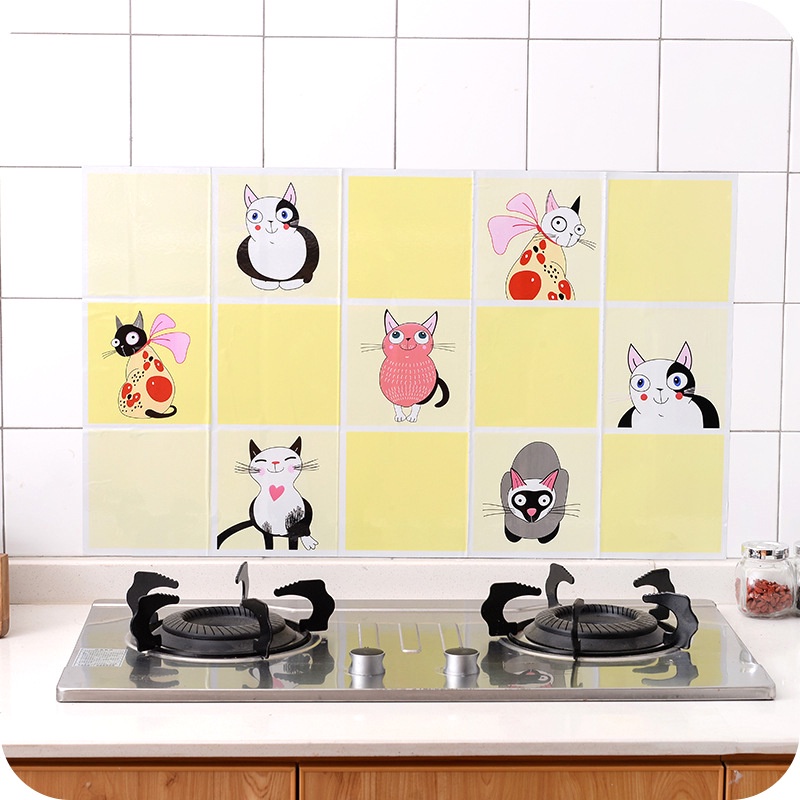 Sticker dán tường tự dính họa tiết hoạt hình trang trí cho phòng tắm nhà bếp phòng khách