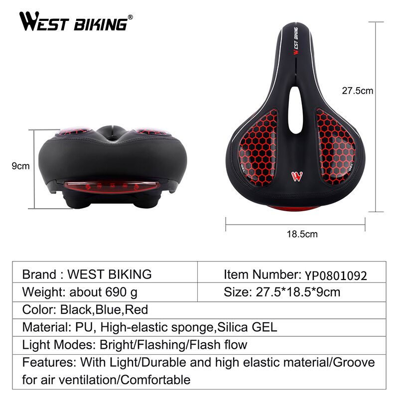 Yên silicon WEST BIKING dày giúp giảm xóc cho xe đạp