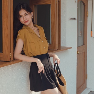 Áo sơ mi cổ vest 2 túi hộp nữ Air Space Lady 2121821022