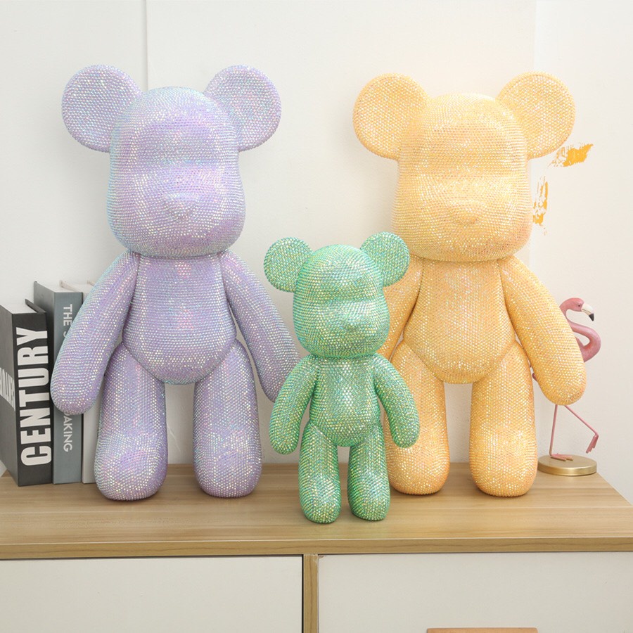 Gấu đính đá Bearbrick handmade size 18cm - cao cấp cho mọi lứa tuổi