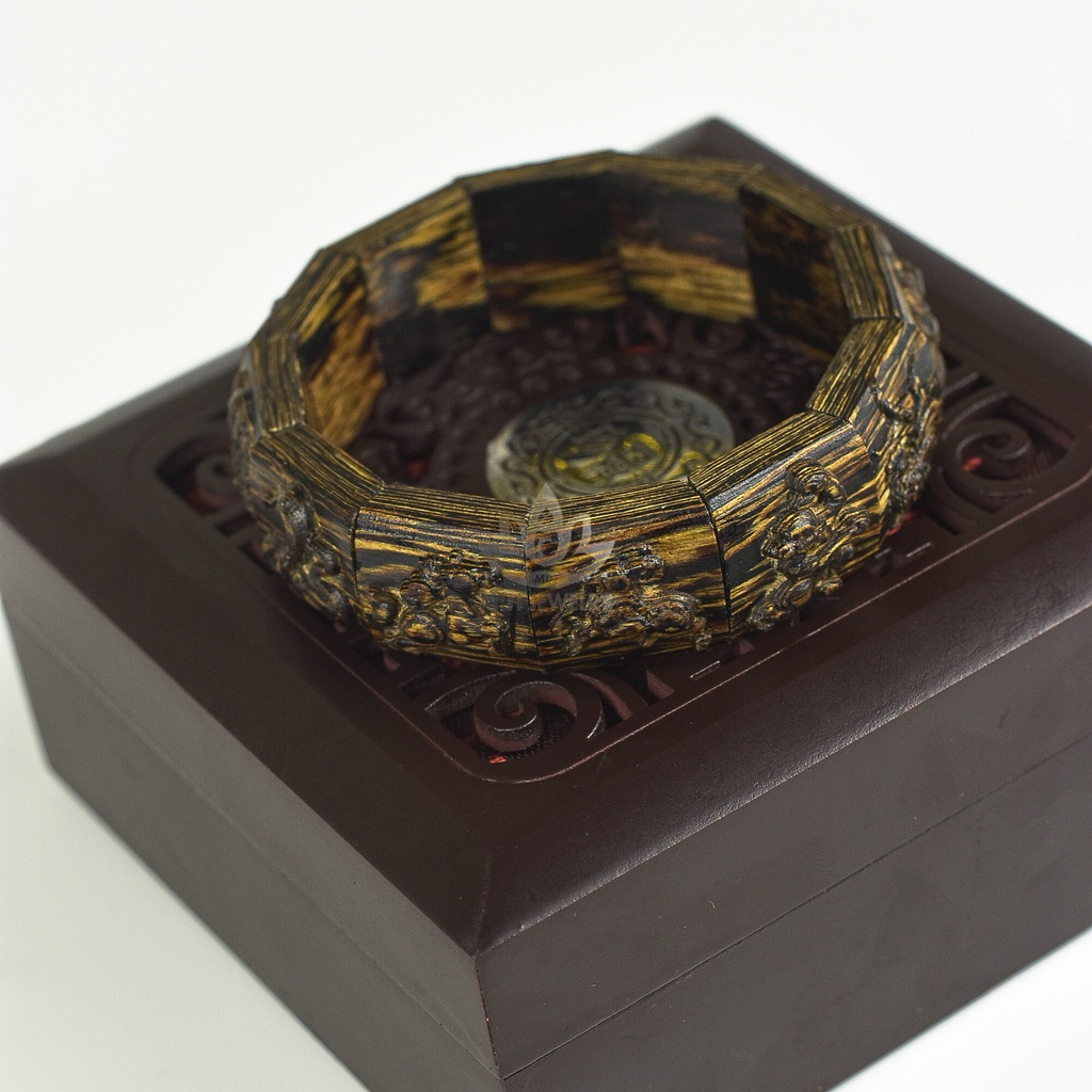 Vòng Trầm Hương Sánh Tự Nhiên 12 con giáp Trầm Việt - Vòng Phong Thủy - Trầm Khắc 12 con giáp - MTH JEWELRY