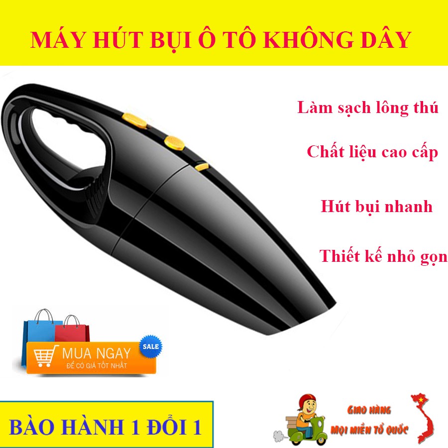 Giá Hot Máy Hút Bụi Ô Tô, Máy Hút Bụi Cầm Tay Không Dây - Tốc Độ Nhanh, Hút Mạnh, Công Suất 120W. Bảo Hành Uy Tín