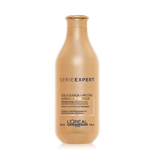 Dầu gội phục hồi tóc hư tổn L'OREAL SERIE EXPERT GOLD QUINOA + PROTEIN ABSOLUT REPAIR SHAMPOO