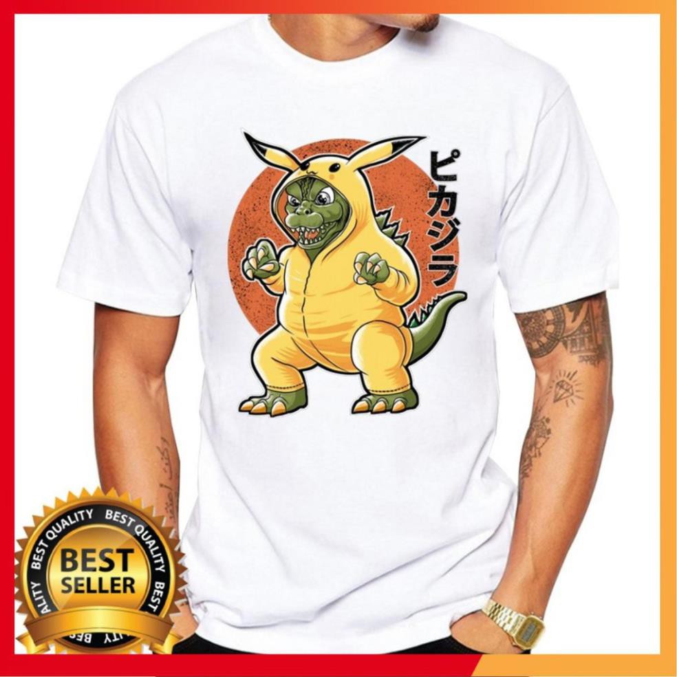 Áo thun in hình Godzilla Pikachu Cosplay - Form rộng AZ F2176