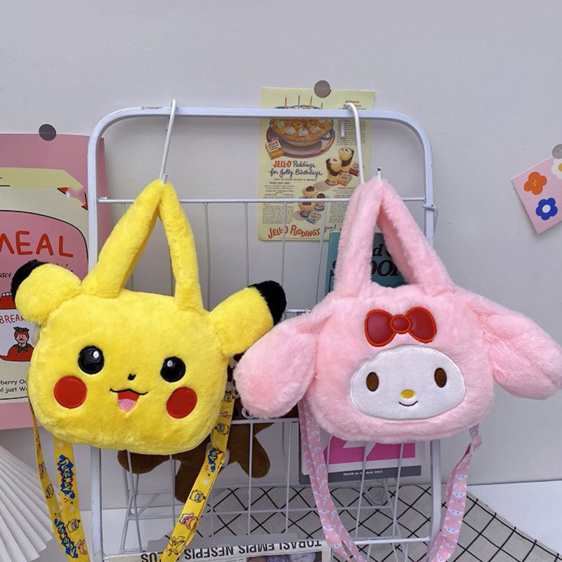 Túi Đeo Chéo Nhỏ Bằng Vải Bông Họa Tiết Hoạt Hình Dễ Thương Có Thể Điều Chỉnh Cho Bé Gái