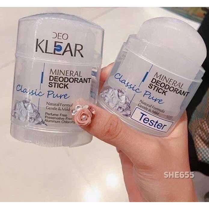 Lăn Đá Khoáng Klear Mineral Deodorant Stick Thái lan Khô Thoáng