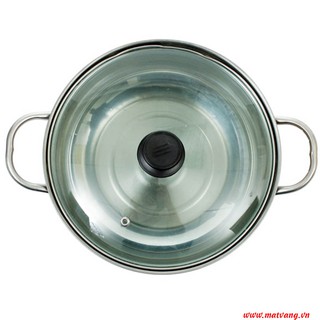 Nồi lẩu inox vung kính 26cm