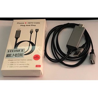 Cáp HDMI kết nối ĐT lên tivi đa năng 3 in 1