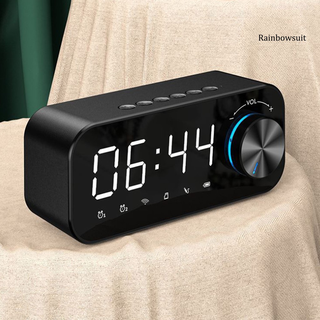 Loa Bluetooth Không Dây Tích Hợp Đồng Hồ Báo Thức Hỗ Trợ Thẻ Nhớ Tf Và Phụ Kiện