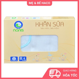 Khăn sữa sơ sinh cao cấp nanis 4 lớp 25x30